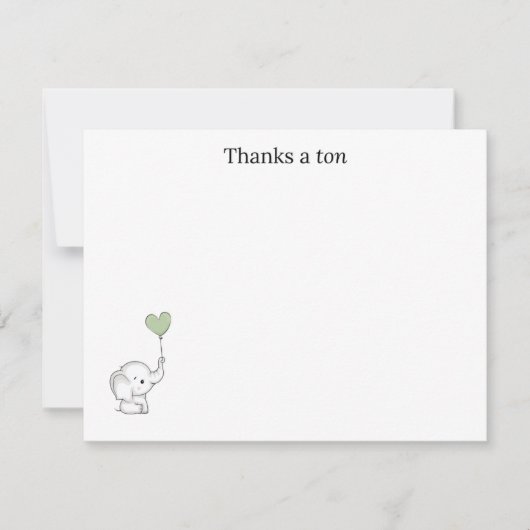 “Thanks a Ton” Thank You Note Card (正面)