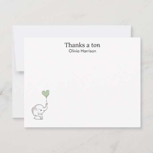 “Thanks a Ton” Thank You Note Card (裏面)