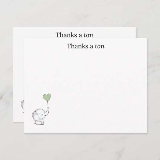 “Thanks a Ton” Thank You Note Card (正面/裏面)