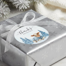 Thanks Baby Cow Christmas Winter  ラウンドシール