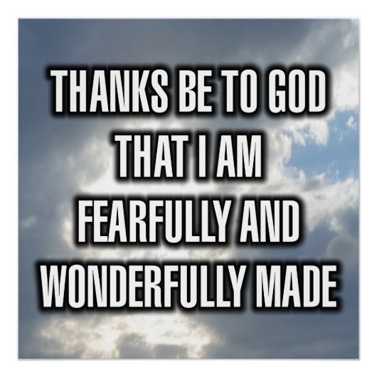 Thanks Be To God That I Am Fearfully And... ポスター (正面)