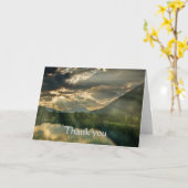 Thanks Being Awesome Lake Mountain Sun Breaking カード (黄色い花)