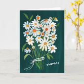 THANKS Daisy Bouquet Handpainted Gouache  カード (黄色い花)