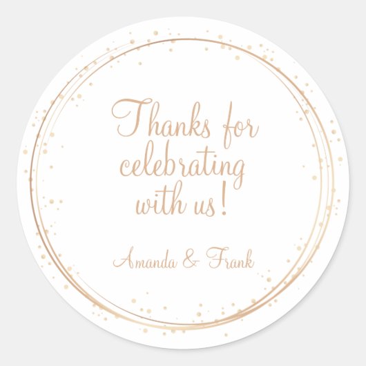 Thanks for Celebrating with Us Gold Wedding ラウンドシール (正面)