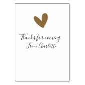 thanks for coming add name text message gold heart テーブルナンバー (裏面)