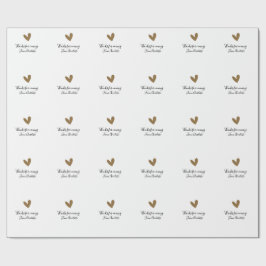 thanks for coming add name text message gold heart ラッピングペーパー