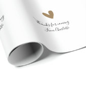 thanks for coming add name text message gold heart ラッピングペーパー (ロールコーナー)