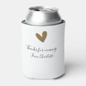 thanks for coming add name text message gold heart 缶クーラー (缶正面)