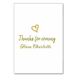 thanks for coming add name text message golden hea テーブルナンバー