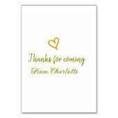 thanks for coming add name text message golden hea テーブルナンバー (裏面)