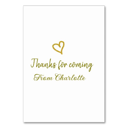 thanks for coming add name text message golden hea テーブルナンバー (正面)