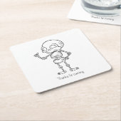 Thanks for coming skull スクエアペーパーコースター (アングル)