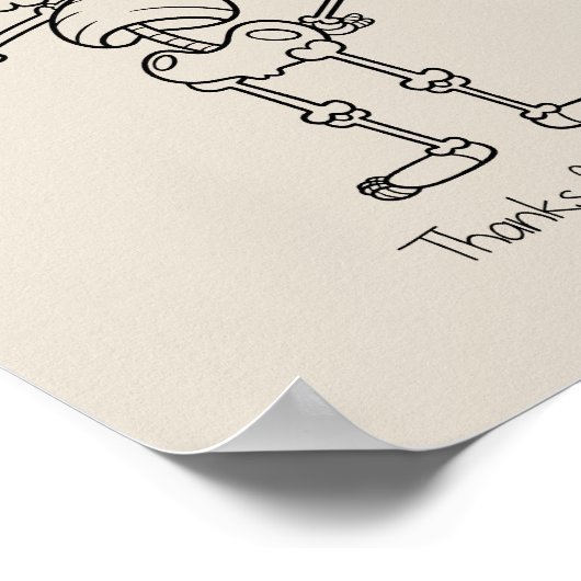 Thanks for coming skull ポスター (角)