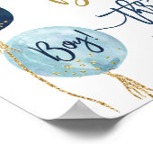 Thanks for driving through baby shower boy ポスター (角)