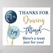 Thanks for driving through baby shower boy ポスター (正面)
