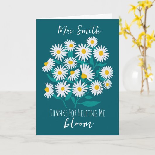 Thanks for Helping Me Bloom Editable Card | White  カード (黄色い花)