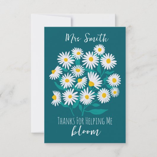 Thanks for Helping Me Bloom Editable Card | White  サンキューカード (正面)