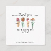 Thanks For Helping Me Grow Card – Discount スクエア名刺 (正面)