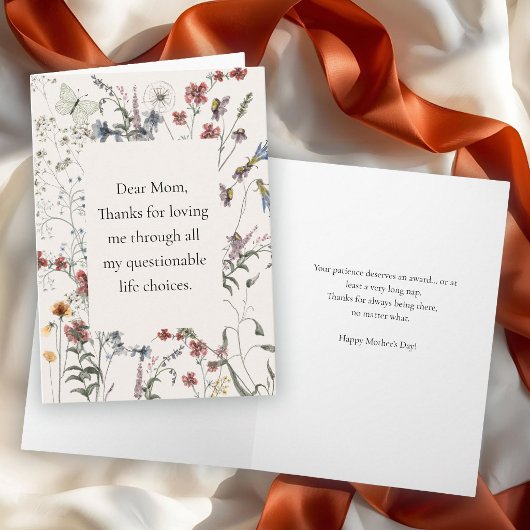 Thanks for Loving Me Anyway Mother's Day カード