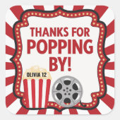 Thanks for Popping By Sticker | Movie Theater  スクエアシール (正面)