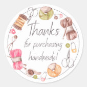 Thanks for Purchasing Handmade  ラウンドシール (正面)