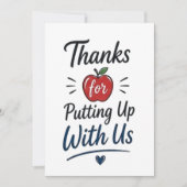 Thanks for Putting Up With Us カード (正面)