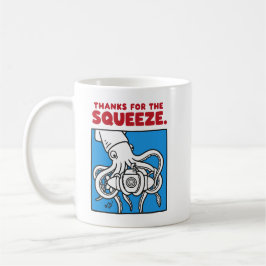 "Thanks for the Squeeze Funny Squid Deep Sea Illus コーヒーマグカップ