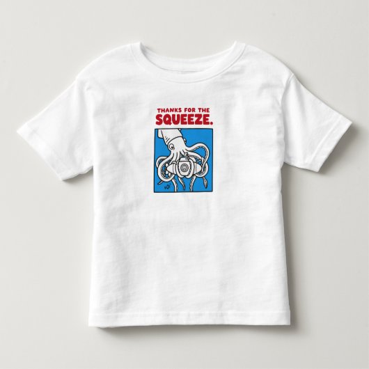 "Thanks for the Squeeze Funny Squid Deep Sea Illus トドラーTシャツ (正面)