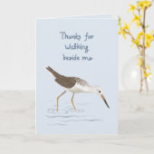 Thanks for Wading Beside Me Sandpiper Father’s Day カード (黄色い花)
