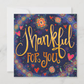 Thanks for You inspiriationおもしろいカラフル感謝してい ノートカード (正面)