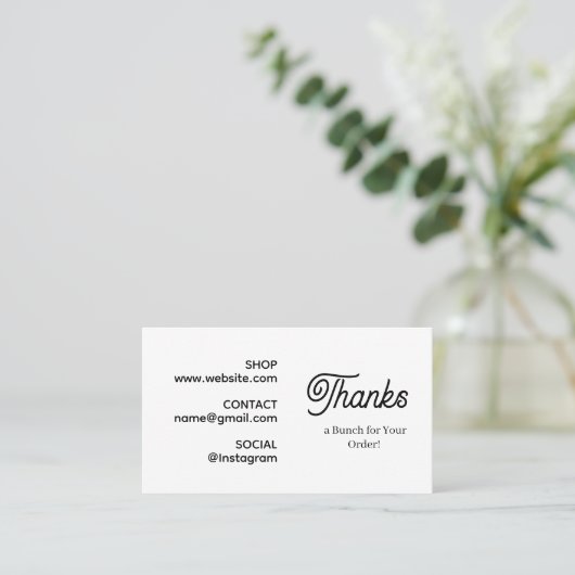 Thanks for Your Order | Monochrome Modern Logo 名刺 (スタンド正面)