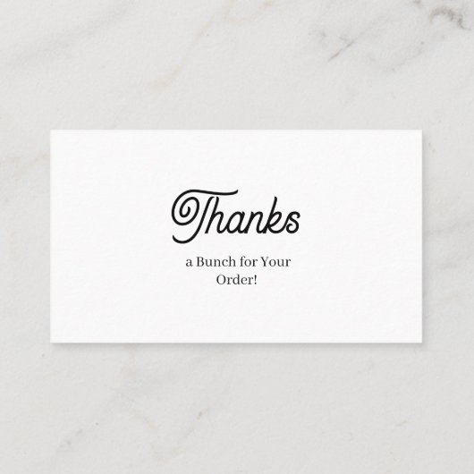 Thanks for Your Order | Monochrome Modern Logo 名刺 (裏面)