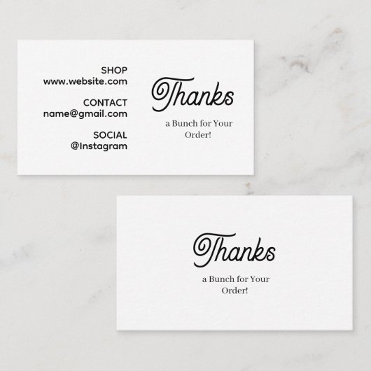 Thanks for Your Order | Monochrome Modern Logo 名刺 (正面/裏面)