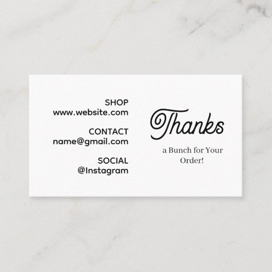 Thanks for Your Order | Monochrome Modern Logo 名刺 (正面)