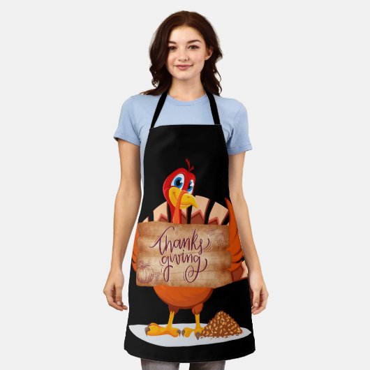 Thanks Givin, Thanksgiving Turkey エプロン (着用した状態)