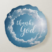 Thanks, God Clouds Photography Blue Sky  ラウンドクッション (裏面)
