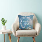 Thanks, God Clouds Photography Blue Throw Pillow クッション (椅子)