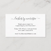 Thanks Lashesミニマリスト白黒インサート 名刺 (裏面)