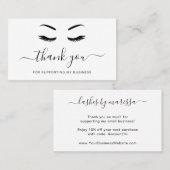 Thanks Lashesミニマリスト白黒インサート 名刺 (正面/裏面)