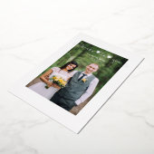 Thanks Wedding Silver Heart Whimsical Script 箔招待状 (回転した状態)