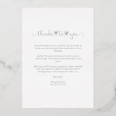 Thanks Wedding Silver Heart Whimsical Script 箔招待状 (裏面)