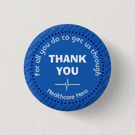 THANKS YOU Healthcare Heroカスタマイズ可能なNHS BLUE 缶バッジ (正面)