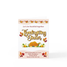 'Thanksgiing' Folded Note Card