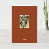 Thanksgivingヴィンテージの巡礼者の女性挨拶状 シーズンカード (裏面)