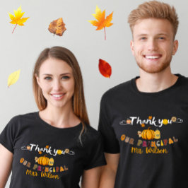 Thanksgiving校長（名前を付けて）ありがとう Tシャツ
