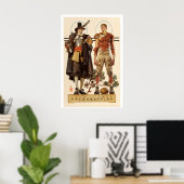 Thanksgiving 1628-1928 - Pilgrim and Football ポスター (ホームオフィス)
