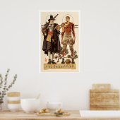 Thanksgiving 1628-1928 - Pilgrim and Football ポスター (キッチン)