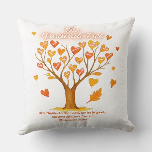 Thanksgiving 20" x 20" Throw Pillow クッション (裏面)
