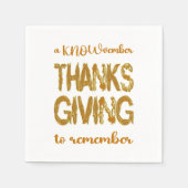 Thanksgiving | A KNOWvember To Remember スタンダードカクテルナプキン (正面)