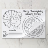 Thanksgiving Activity Placemat ペーパーパッド (折り畳み)